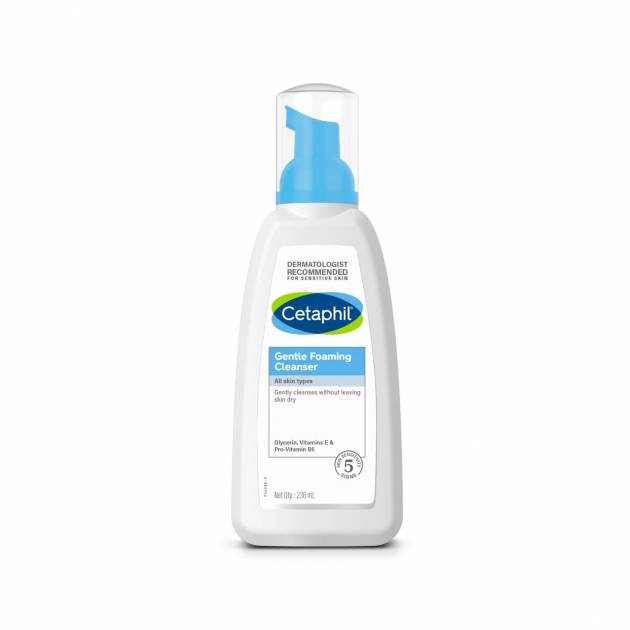 Cetaphil Gentle Foaming Cleanser with Glycerin & Vitamin E | For All Skin Types, 236ml